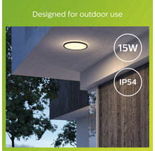 LED Außendeckeleuchte 15W 1300 lm 2700 K Ø 25 cm schwarz