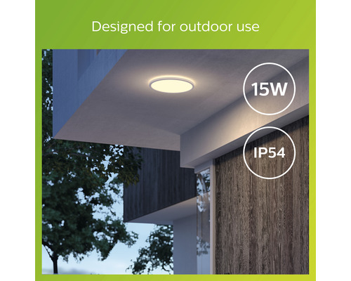Deckenleuchte zur Außenanwendung mit 15 Watt und Schutzart IP54