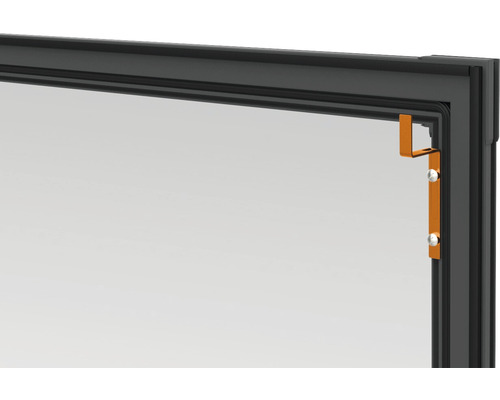 Detailansicht eines Fensters mit Halterung