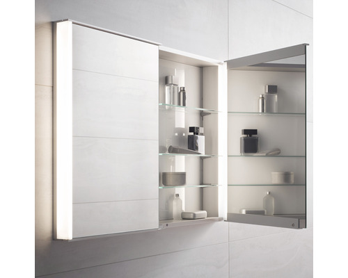 Badezimmer Spiegelschrank mit Glasregalen und Beleuchtung