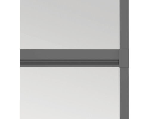 Detailansicht eines grauen Fensterrahmens