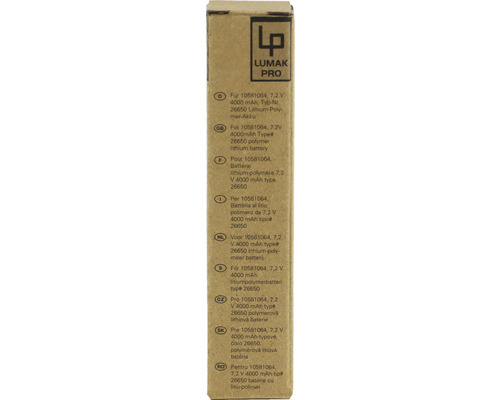 Lumak Pro Lithium Polymer Akku 7.2 V 4000 mAh Typ 26650