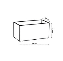 Rechteckiger Pflanzkasten mit den Maßen 78 cm Länge, 39 cm Breite und 37,9 cm Höhe.