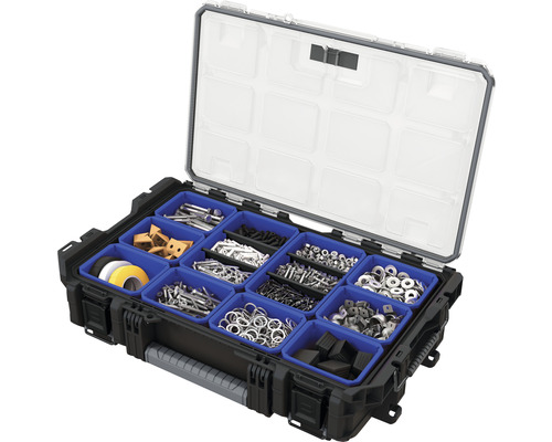 Sortimentskasten mit diversen Kleinteilen wie Schrauben und Muttern