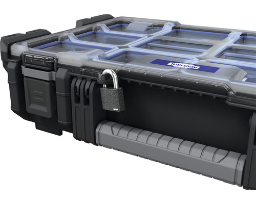 Werkzeugkiste mit Vorhängeschloss