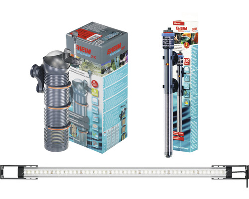 EHEIM Innenfilter, Regelheizer und Aquarienleuchte