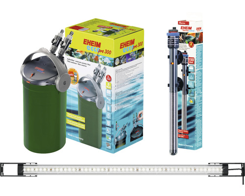 Aquarium Set mit Außenfilter, Heizstab und LED Leuchte