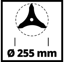 Symbol: Mähblattdurchmesser 255 mm