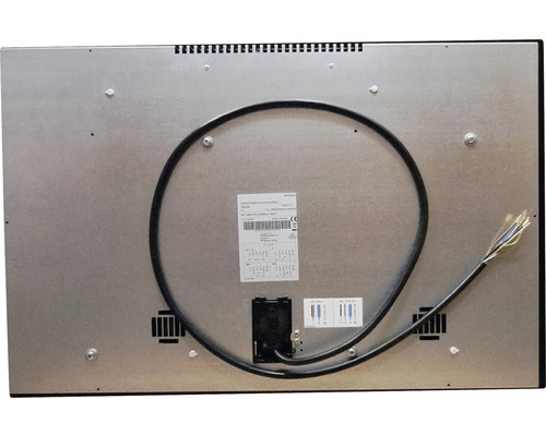 Rückseite eines Kochfelds mit Anschlusskabel