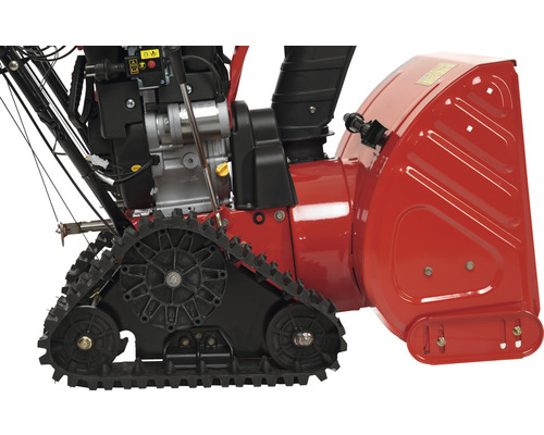 Detailansicht einer Schneefräse mit Raupenantrieb