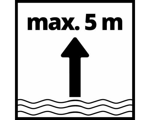 Symbol für die maximale Eintauchtiefe von fünf Metern