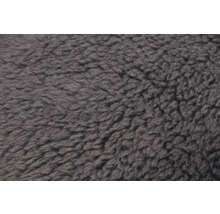 Nahaufnahme eines grauen Teddyfleece-Stoffs