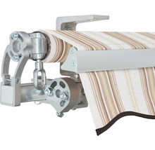 SOLUNA Gelenkarmmarkise Concept 4x2 Stoff Dessin 6171 Gestell Silber E6EV1 eloxiert Antrieb links inkl. Kurbel