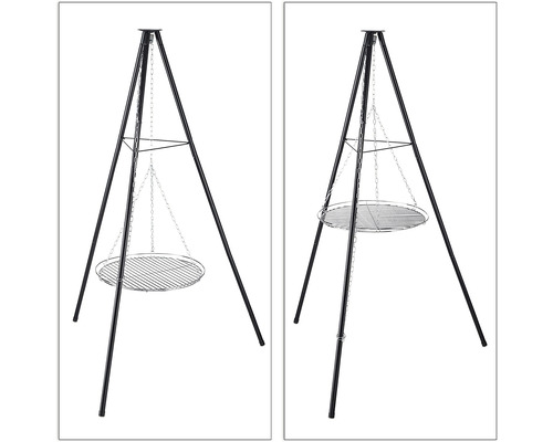 Schwenkgrill mit Dreibein-Gestell und Grillrost