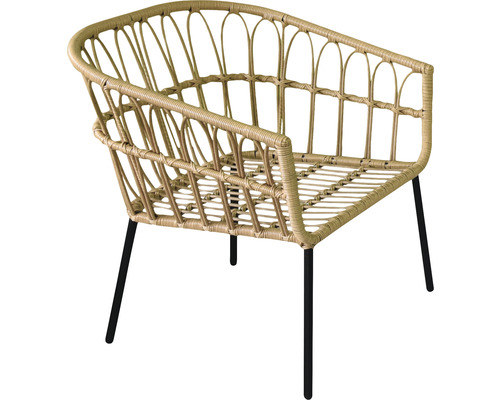 Gartensessel aus Rattan mit Metallbeinen