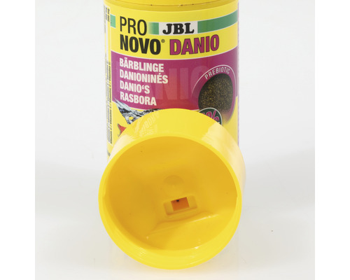 JBL Pro Novo Danio Fischfutterdose mit offenem Deckel