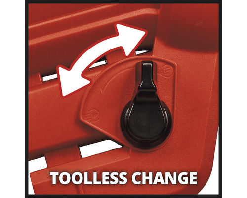 Werkzeugloser Wechsel der Kette an einer Kettensäge