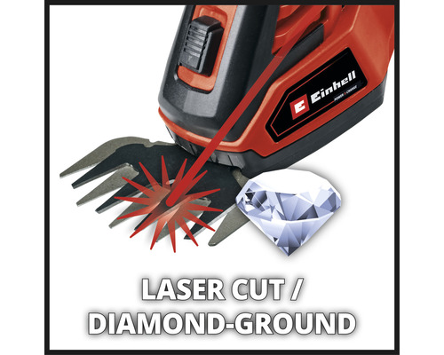 Symbolbild für Laserschnitt und Diamantschliff für eine Heckenschere