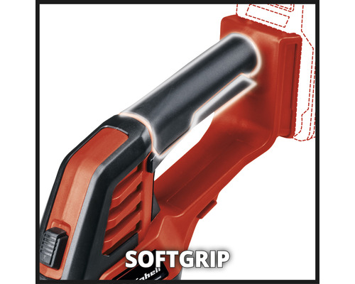 Detailaufnahme einer Akku-Astsäge mit Softgriff