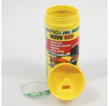 JBL Pro Novo Red Goldfischfutter Dose mit geöffnetem Deckel