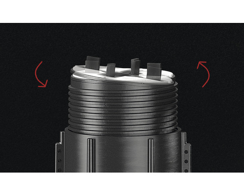 Innenleben eines Wasserhahns mit Schichtstruktur