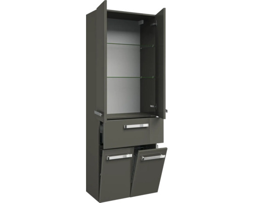 Hochschrank mit offenen Türen, Schublade und Einlegeböden für Badezimmer