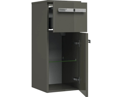 Hochschrank mit offener Tür und Schublade für das Badezimmer