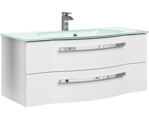 Waschtischunterschrank mit zwei Schubladen, Waschtisch und Armatur