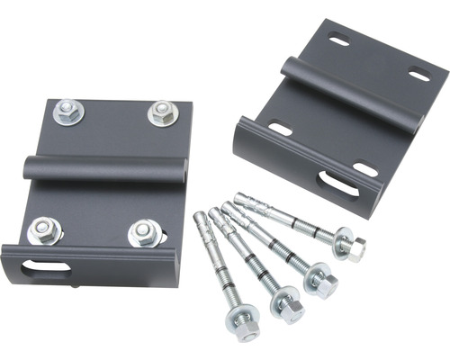 Zwei Halterungen mit Bolzenankern