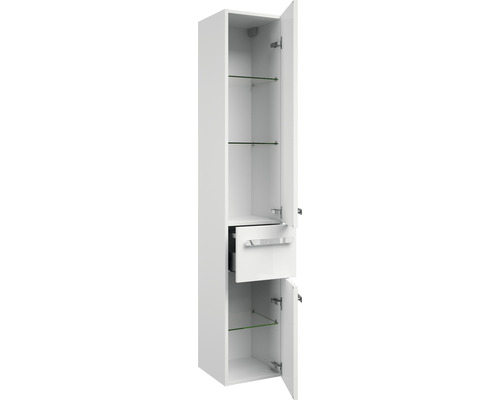 Offener Badezimmer Hochschrank mit Schublade und Glasböden