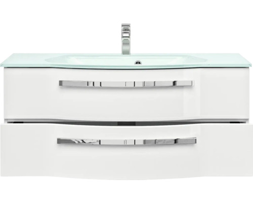 Waschtischunterschrank mit zwei Schubladen, Waschtisch und Armatur