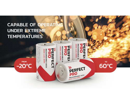 Perfect Pro Akkus mit Betriebstemperaturbereich von minus 20 Grad Celsius bis 60 Grad Celsius