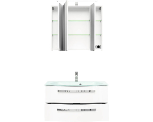 Badezimmer-Set mit Waschtischunterschrank und Spiegelschrank