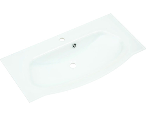 Waschtisch aus Sanitärkeramik mit Hahnlochbohrungen