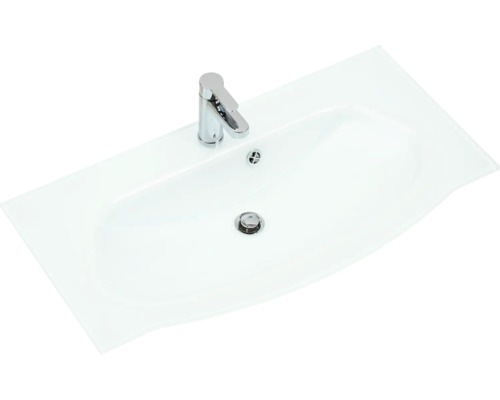 Waschtisch mit Armatur und Ablaufgarnitur