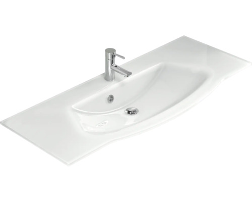 Waschtisch aus Keramik mit Armatur