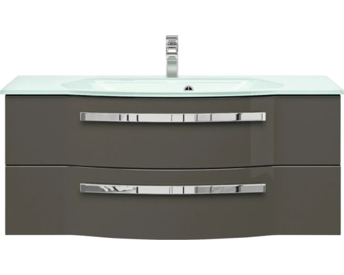 Waschtischunterschrank mit zwei Schubladen, Waschtischplatte und Armatur