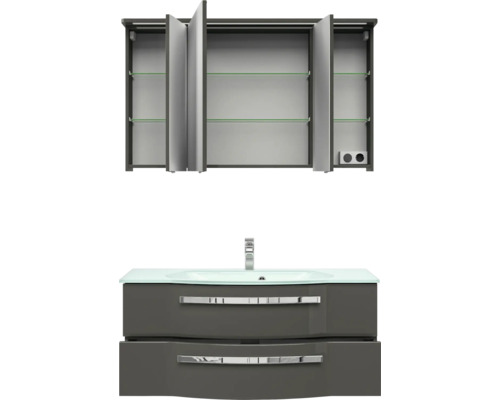 Waschtisch mit Unterschrank und Spiegelschrank für das Badezimmer