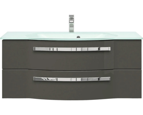 Waschtischunterschrank mit zwei Schubladen, Waschtisch und Armatur