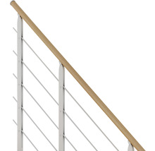 Treppengeländer mit Holzhandlauf und Edelstahlseilen