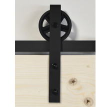 Pertura Schiebetür-Komplettset Yorick Midbar unbehandelt inkl. Laufschiene mit Speichenrad,Griff-Set (Sondermaße B:450-1200 mm, H:1500-2500 mm)-thumb-3