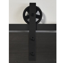 Pertura Schiebetür-Komplettset Yorick Z-Brace schwarz inkl. Laufschiene mit Speichenrad,Griff-Set (Sondermaße B:450-1200 mm, H:1500-2500 mm)-thumb-3