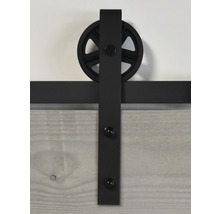 Pertura Schiebetür-Komplettset Yorick X-Brace grau inkl. Laufschiene mit Speichenrad,Griff-Set (Sondermaße B:450-1200 mm, H:1500-2500 mm)-thumb-3