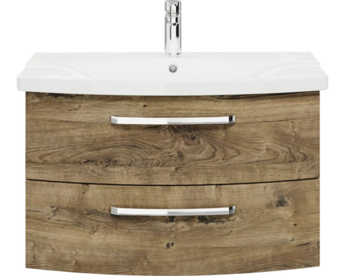 Waschbeckenunterschrank mit zwei Schubladen und Armatur