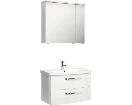 Badezimmermöbelset mit Waschbeckenunterschrank und Spiegelschrank