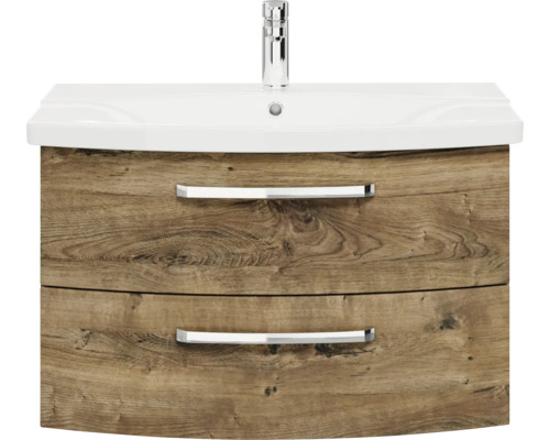 Waschtischunterschrank mit zwei Schubladen, Waschbecken und Armatur