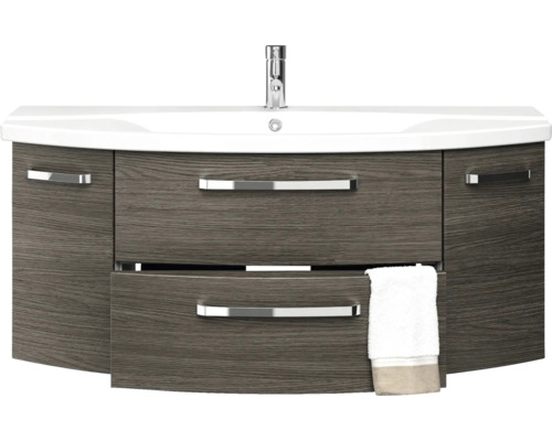 Waschtisch mit Waschbecken, Armatur und Handtuch