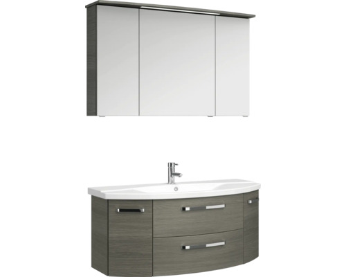 Badezimmerset mit Waschtischunterschrank, Waschbecken und Spiegelschrank