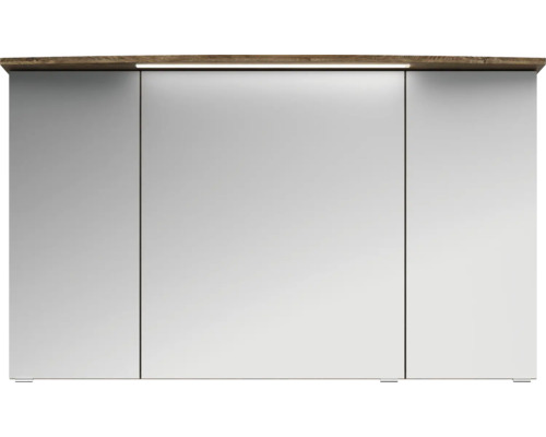 Spiegelschrank mit drei Türen und Holzoberseite