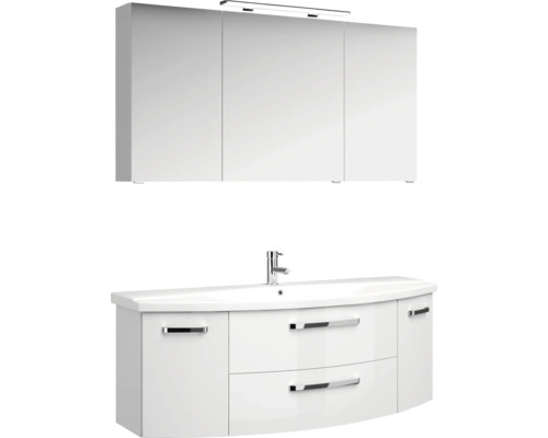 Badezimmermöbel-Set mit Waschbecken, Unterschrank und Spiegelschrank